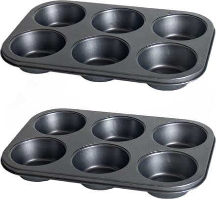 Gerimport Bakvorm - 2x stuks - muffens en cupcakes - 31 x 21 cm - bakblik