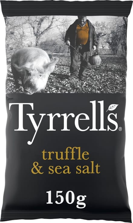 Tyrrells Black truffle & Sea salt - Chips - 8x150 gram