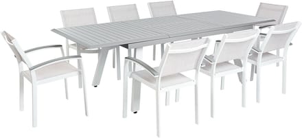 PERETA - Tuinset voor 8 - Lichtgrijs - Polyester