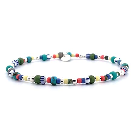 IbizaMen - heren - armband - 925 zilver - color mix - 2-4mm - 21cm