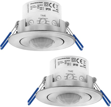 Infrarood Plafond Bewegingsmelder - Instelbare Omgevingshelderheid - 360° Reikwijdte - Inbouwmontage