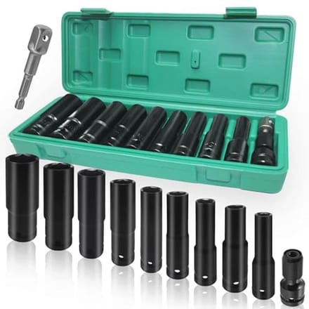 Slagmoerdoppen set 1/2 inch - 10-24mm dopsleutelset voor autoreparaties