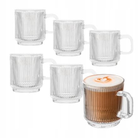 Altom Design Selena Glazen Koffiekoppen Set 360ml 6 Stuks