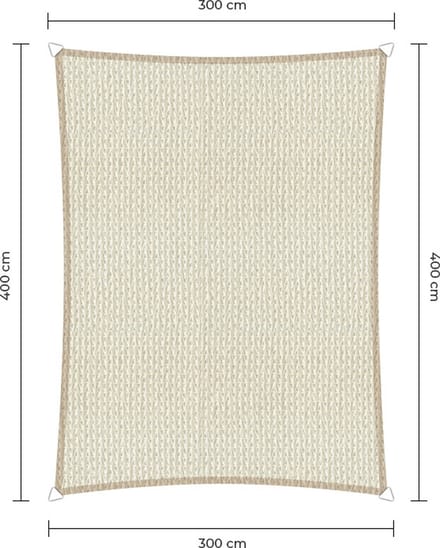Sunfighters - Schaduwdoek Rechthoek 3x4 - Ivoor - Waterdoorlatend