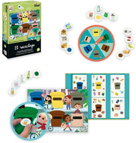 Ik leer het recycle spel Diset