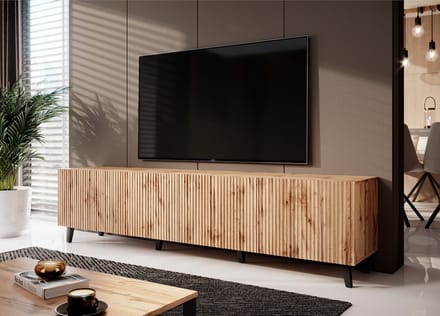 Meubella - TV-Meubel Vintar - Eiken - 200 cm