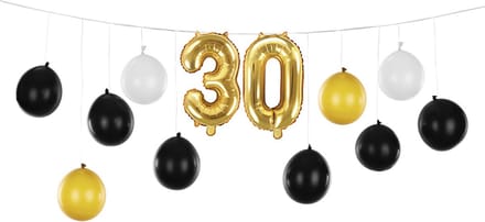 PartyDeco - Ballonslinger 30 jaar zwart-goud