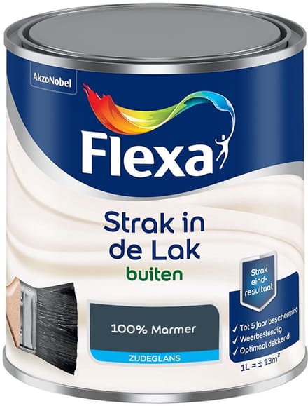 Flexa - Strak In De Lak Buitenlak Zijdeglans - 100% Marmer - Mengverf - 1 L
