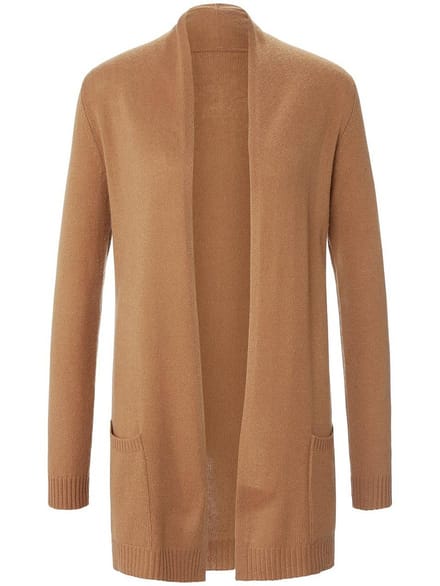 Vest 100% kasjmier lange mouwen Van Peter Hahn bruin