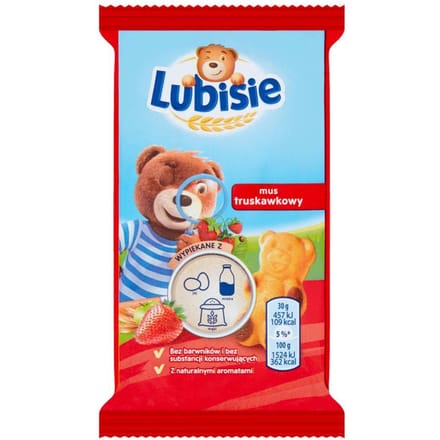 Lubisie Sponscake met appel- en aardbeienvulling 30 g