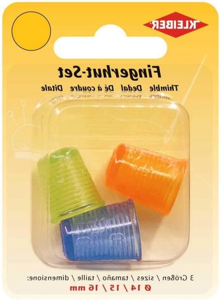 Kleiber 70010 Thimble Set, Plastic, Blue/Green/Orange, Ø 14 mm, 15 mm, 16 mm