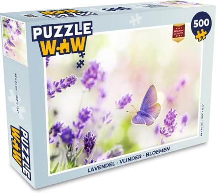 Puzzel Lavendel - Vlinder - Bloemen - Legpuzzel - Puzzel 500 stukjes