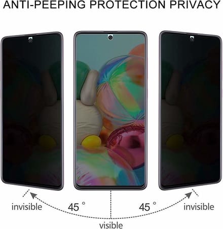 ShieldCase Tempered Glass Privacy Screenprotector geschikt voor Samsung Galaxy A71 - glazen screen protector - bescherming tegen krassen & stoten