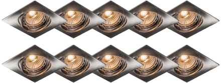 QAZQA edu square - Inbouwspot - 1 lichts - L 8.2 cm - Staal