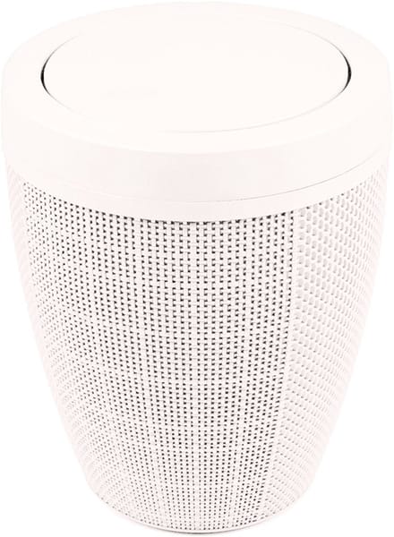 Badkamerprullenbak met swingdeksel 'Hessian' - 5 Liter - Crème