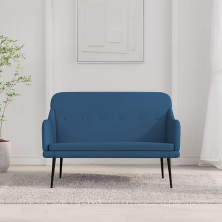 vidaXL - Bankje - 110x76x80 - cm - stof - blauw