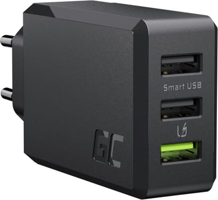 GREEN CELL 3-port Oplader GC ChargeSource3 3xUSB 30W met fast charging