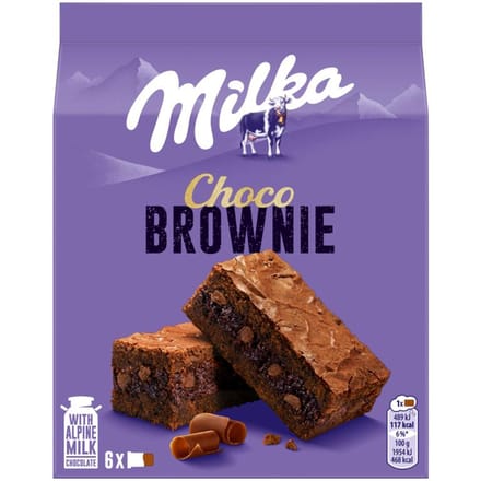 Milka Choco Brownie Koekjes met stukjes chocolade en melkchocolade 150 g (6 stuks)