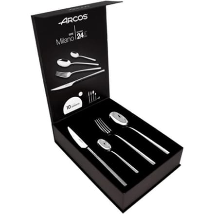 Couverts de Table - ARCOS - Milano - 24 pièces - Acier Inoxydable - Compatible Lave-Vaisselle