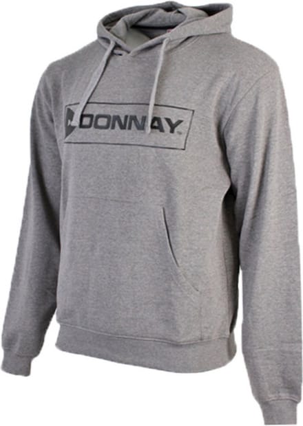 Donnay - Sweater met capuchon (David) - groot logo - Sporttrui - Silver-marl (032)- maat M