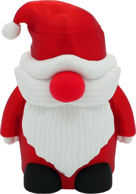 Kerstman beeld – Decoratief object – Rood/ Wit – 3d geprinte object – Winter woondecoratie – 10CM