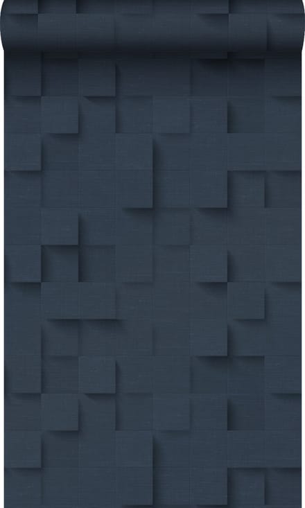 Origin Wallcoverings behang 3D kubussen donkerblauw - 50 x 900 cm - 347902