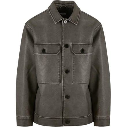 Urban Classics Synthetic Vintage Leather Heren Kunstlederen jas - zwart - M