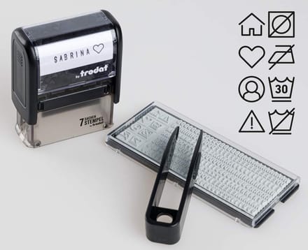 Textielstempelset '7 stuks stempels', zwart