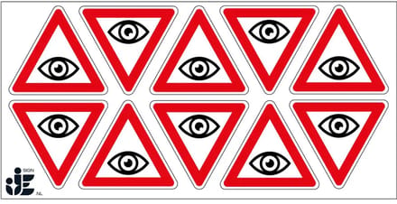 Blijf binnen gezichtsveld sticker | 5 cm - 10 stuks per vel