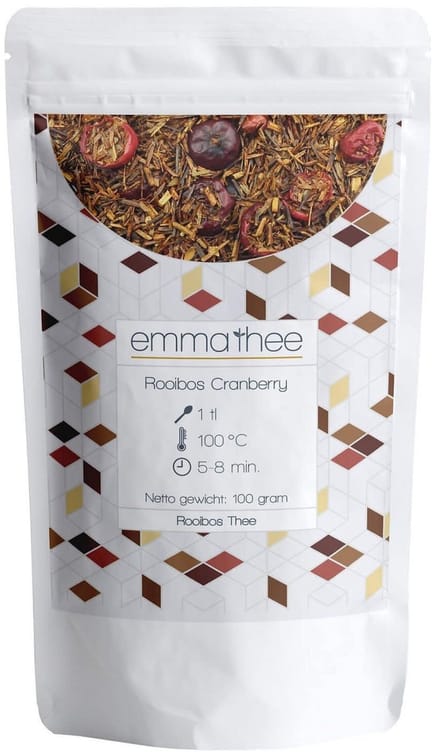 Rooibos Cranberry 100 Gram - Losse Thee - Puur & Natuurlijk - Fris & Fruitig