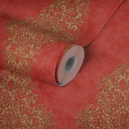 Cafe Kroegen behang Rood goud barok behang 35110-6