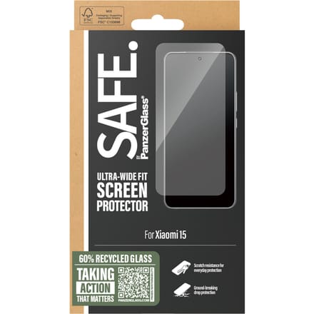 SAFE by PanzerGlass Ultra-Wide Fit Screenprotector incl. applicator voor de Xiaomi 15