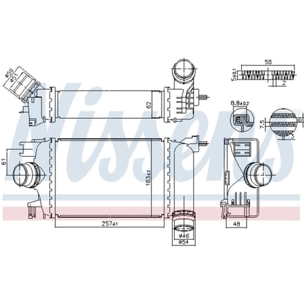 Lage-temperatuurRadiator, laadluchtRadiator NISSENS 961583