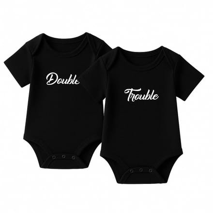 Romper Double Trouble - zwart - korte mouw