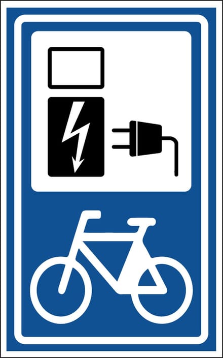 Oplaadpunt elektrische fiets sticker 320 x 200 mm