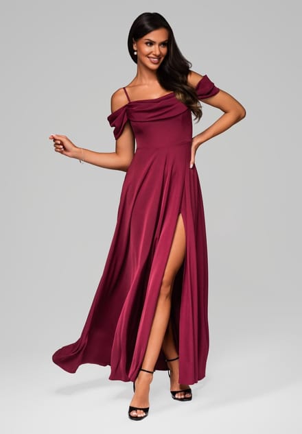 LARICA Jurk - Rits - Jurk Donkerrood L