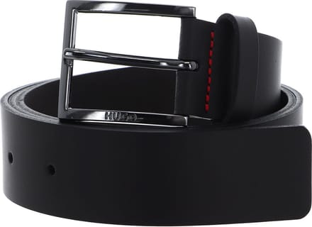 HUGO Leren Riem Geek Sz35 Leather Belt W100 Dark Brown Donkerbruin