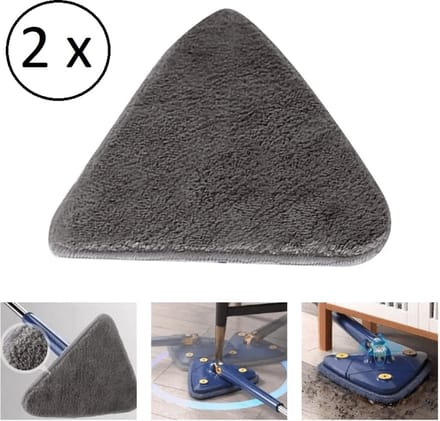 Home & Marker - 2x Dweildoeken voor Anglemop - Navulling Driehoekige Mop - Dweil Vervanging - ANGLECLOTH