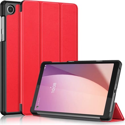 Lunso - Geschikt voor Lenovo Tab M8 Gen 4 (8 inch) - Tri-Fold Bookcase hoes - Rood