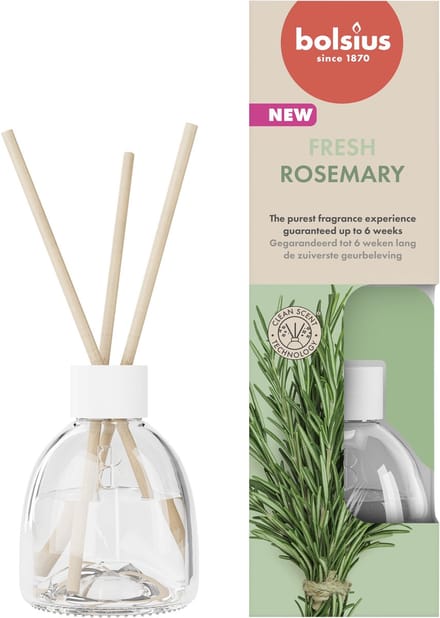 Bolsius - Geurstokjes - Rozemarijn - 6 Stuks - Voordeelverpakking - 60 ml