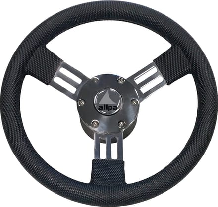 Allpa RVS Stuurwiel Pegaso Ø300mm met zwarte polyurethaan Rand