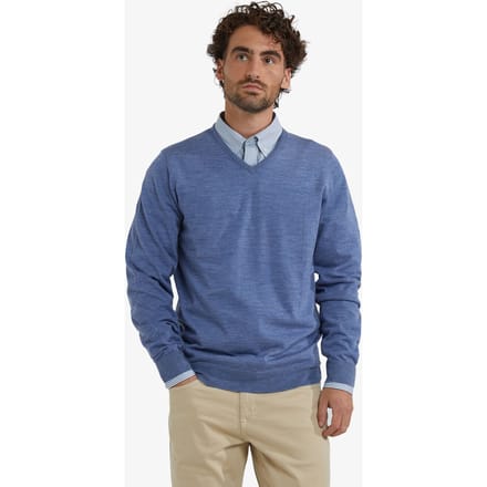 McGregor Fine Merino V-neck Sweater Vintage Blue Größe: S | Pullover Outlet | Herren | Blau