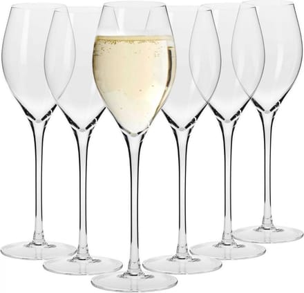 Prosecco glas / champagne / witte wijn - glas - 6 st. - 280 ml