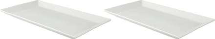Palmer - Schaal - White Delight - 33 x 18,5 cm - Wit - Porselein - Bordenset - 2 stuks