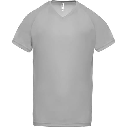 PROACT® Heren-sport-t-shirt V-hals PA476 - Fine Grey - S
