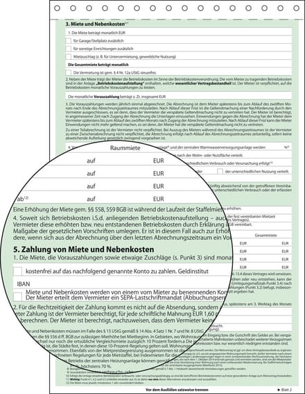 sigel Vordruck Mietvertrag, SD, A4, 4 x 2 Blatt - für den Markt: D - 25 Stück (MV480)