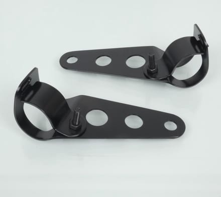 Kit patte de feu Ø32/36mm fixation optique support de phare acier noir pour moto Neuf