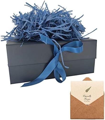 Blauwe cadeaubox met magnetisch sluiting - 23x17x10 cm
