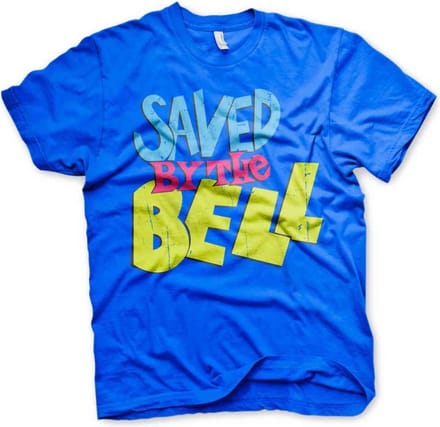 Saved By The Bell Heren Tshirt -S- Distressed Logo Blauw