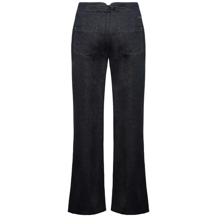 Timberland Wide Leg Relaxed Chambray Navy Blauw Dames Linnen Broek A0597 440